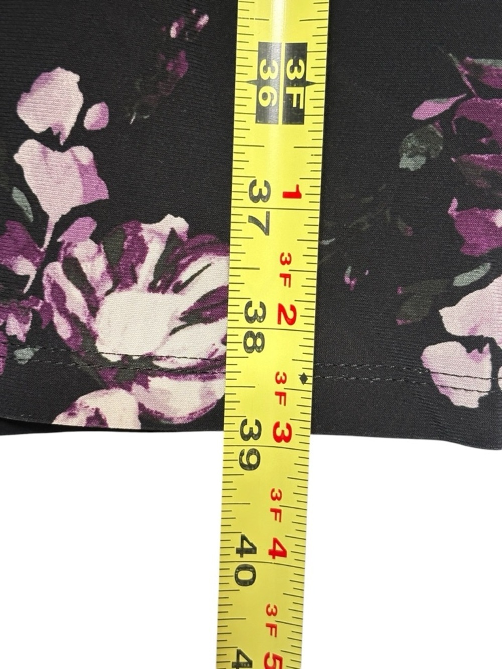 Lauren Ralph Lauren Black Floral Surplice Ruched Jersey Dress • 6 • 3/4 Sleeve - Picture 8 of 12